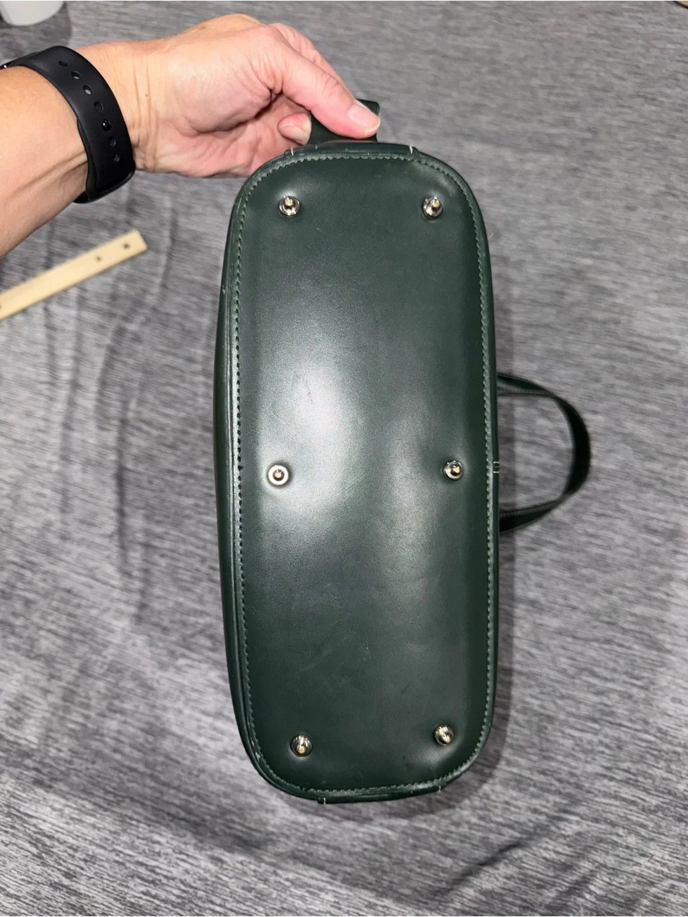 Dooney & Bourke Dark Green Leather Bintage Dome Satchel EUC - Picture 5 of 16
